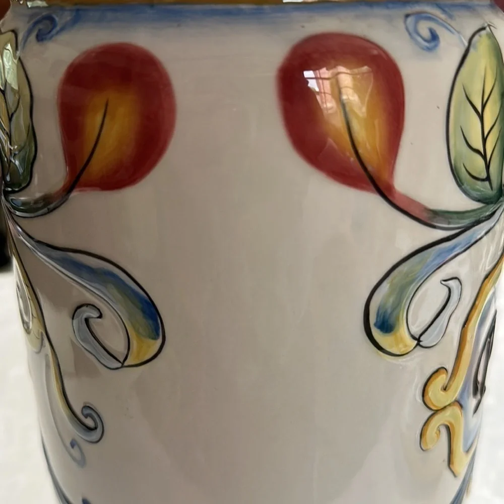 Fitz & Floyd Pasta Glazed Ceramic Classics Ricamo Pasta Jar Canister Preowned